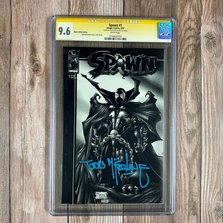 Bry's Comics *B0X2 Spawn #1 CGC 9.6 WP SS Signed by Todd McFarlane 1:50 Black & White Edition Reprint of Spawn #1 (cert:7019)