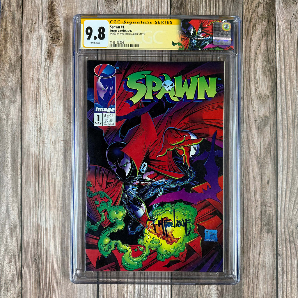 Bry's Comics *B0X2 Spawn #1 CGC 9.8 WP Custom Label, SS Signed by Todd McFarlane 1st appearance of Spawn, Sam & Twitch, Malebolgia, cameo of Jason Wynn (cert:8006)