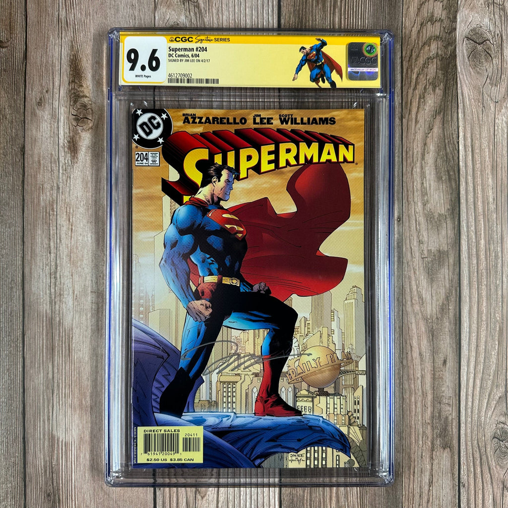Bry's Comics *B0X2 Superman #204 CGC 9.6 WP Custom Label, SS Signed by Jim Lee Cover Art by Jim Lee (cert:9002)