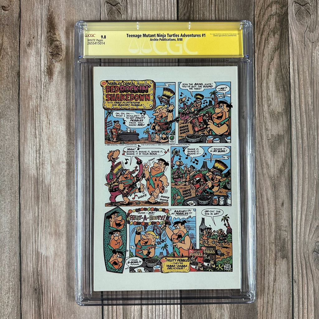 Bry's Comics *B0X2 Teenage Mutant Ninja Turtles Adventures #1 CGC 9.8 WP SS Signed by Kevin Eastman 1st appearance of Krang, 1st cameo appearance of Bebop and Rocksteady (cert:5014)