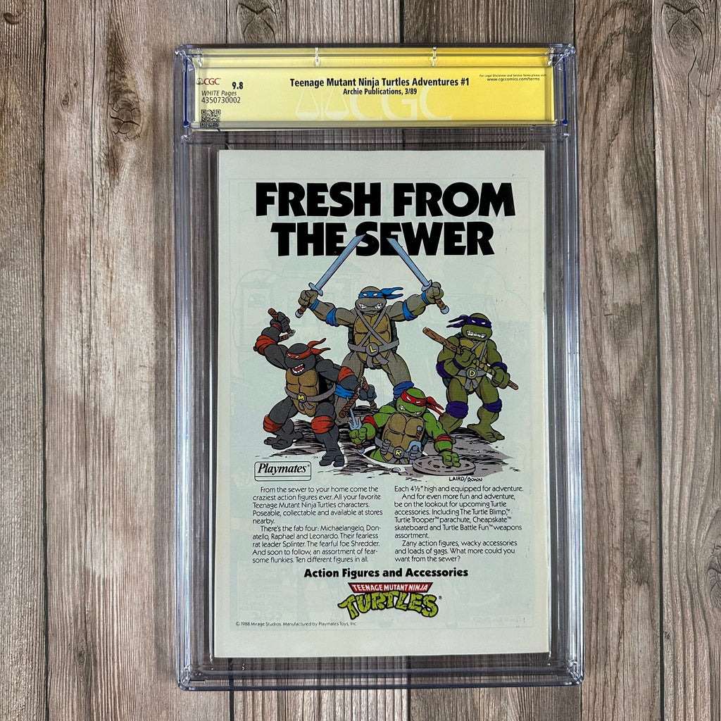 Bry's Comics *B0X2 Teenage Mutant Ninja Turtles Adventures #1 CGC 9.8 WP SS Signed & Sketch by Kevin Eastman Premiere issue of first ongoing TMNT series published by Archie (cert:0002)