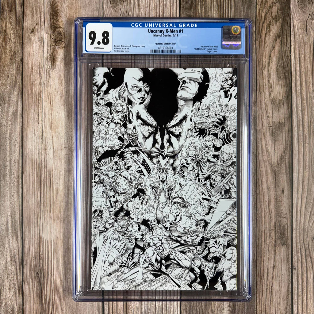 Bry's Comics *B0X2 Uncanny X-Men #1 CGC 9.8 WP 1:1000 'Hidden Gem' Virgin Sketch Variant Cover by Joe Quesada Premiere of fifth Uncanny X-Men series