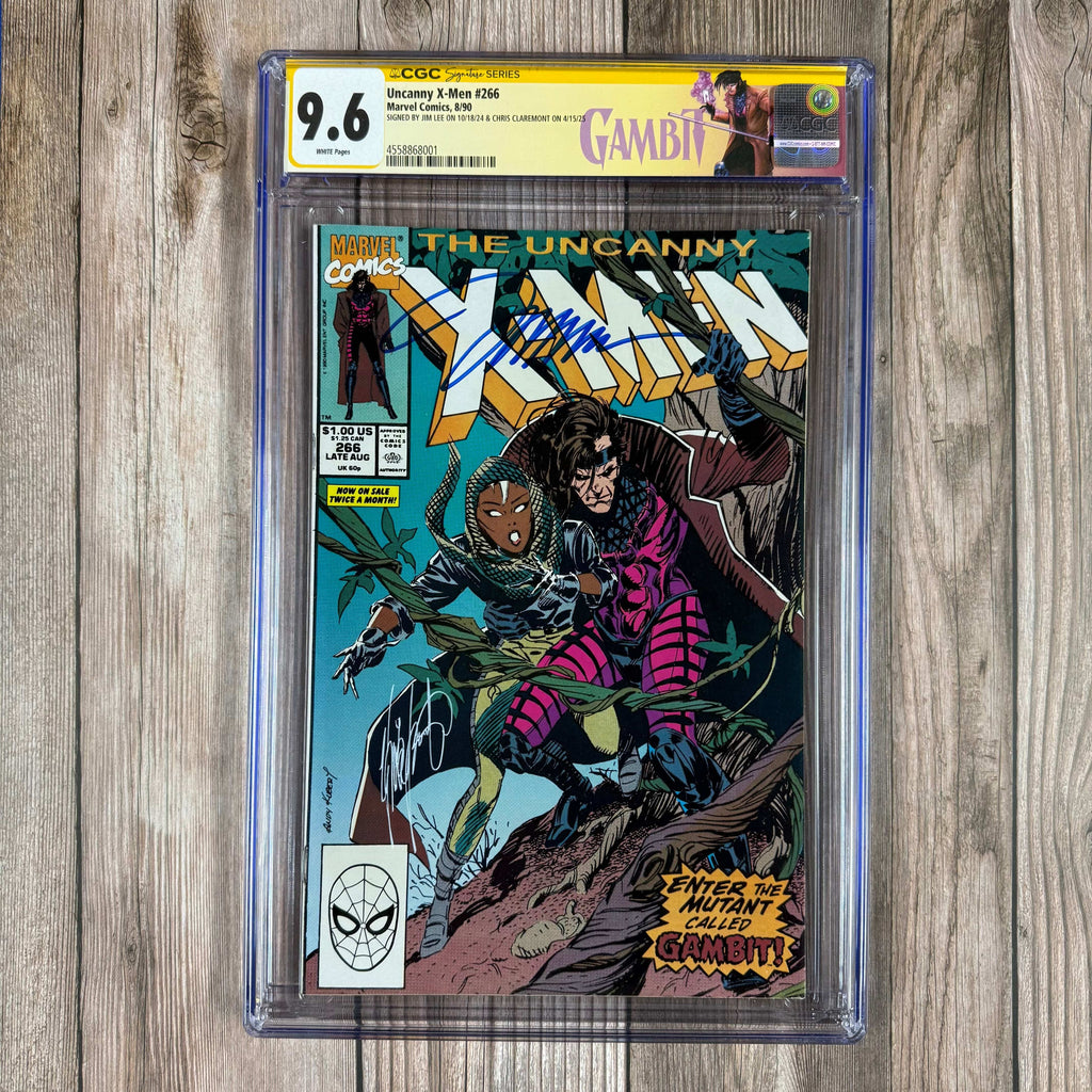 Bry's Comics *B0X2 Uncanny X-Men #266 CGC 9.6 WP Custom Label, SS Signed by Jim Lee & Chris Claremont, 1st full appearance of Gambit (cert:8001)