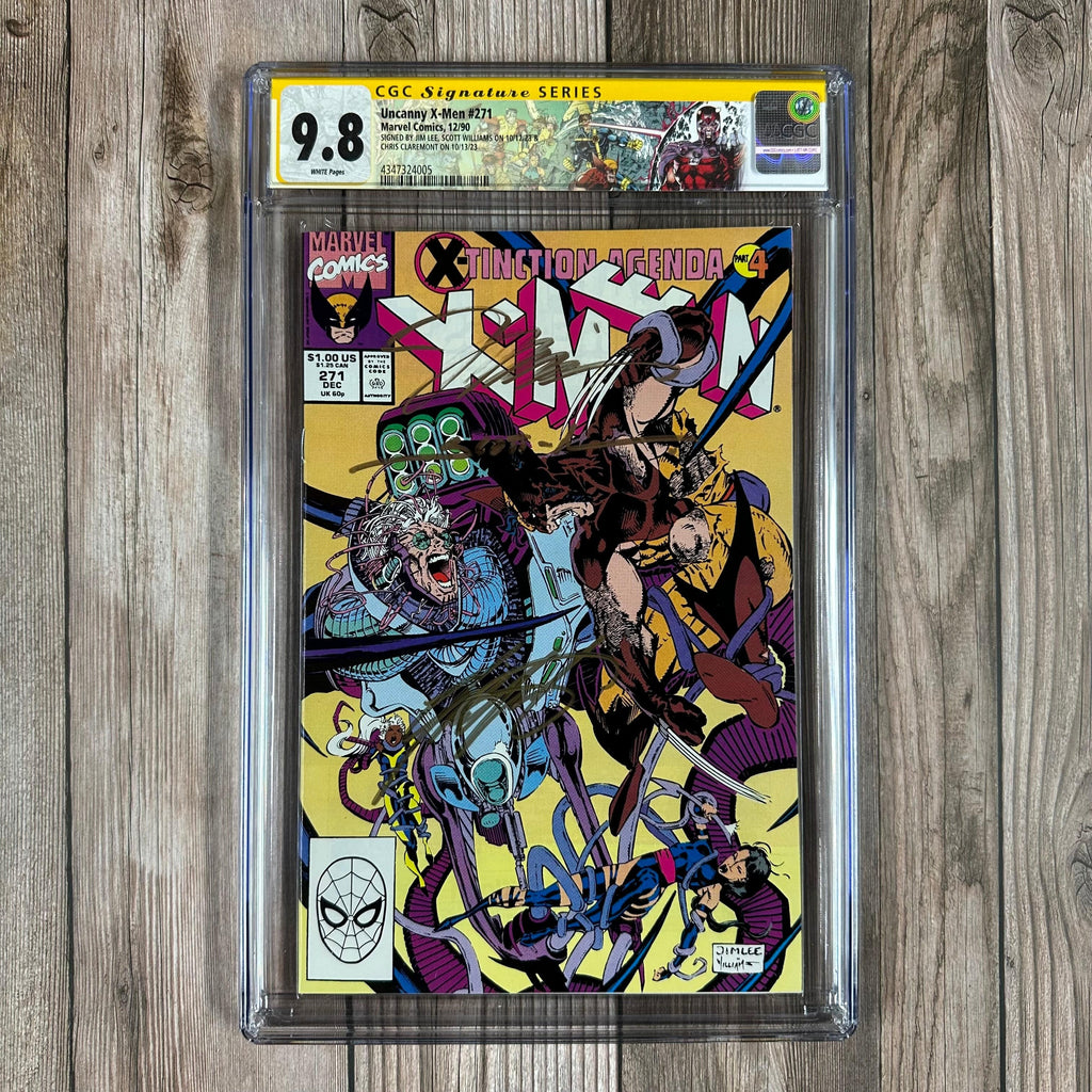Bry's Comics *B0X2 Uncanny X-Men #271 CGC 9.8 WP Custom Label, SS Signed by Jim Lee, Scott Williams & Chris Claremont, Cover Art by Jim Lee & Scott Williams, Writer: Chris Claremont (cert:4005)