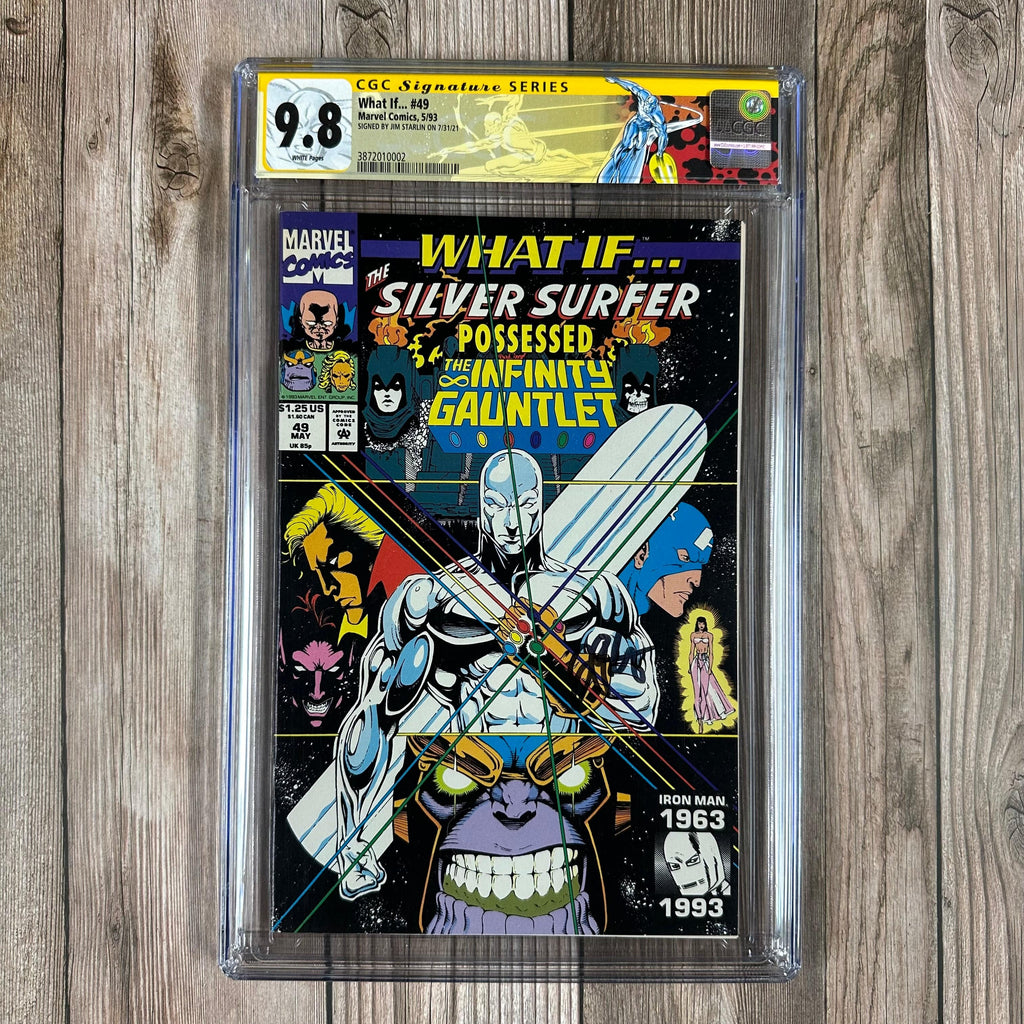 Bry's Comics *B0X2 What If...? #49 CGC 9.8 WP Custom Label, SS Signed by Jim Starlin What if... "Silver Surfer Possessed the Infinity Gauntlet" (cert:0002)