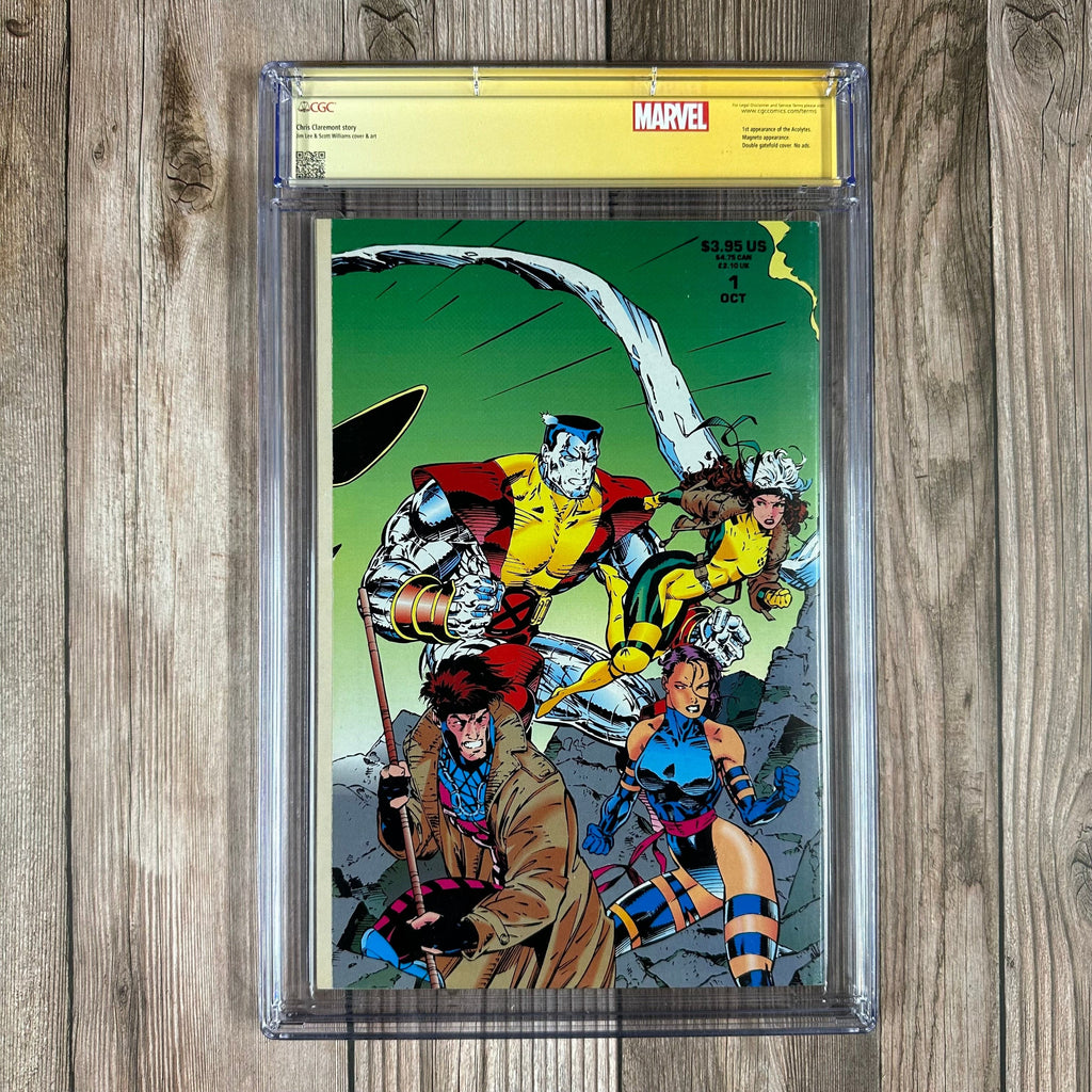 Bry's Comics *B0X2 X-Men #1 CGC 9.8 WP Custom Label, SS Signed by Stan Lee, Chris Claremont, Jim Lee & Scott Williams, Special Collectors Edition, One of four connecting covers (cert:2001)