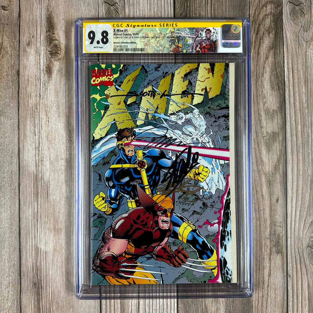 Bry's Comics *B0X2 X-Men #1 CGC 9.8 WP Custom Label, SS Signed by Stan Lee, Chris Claremont, Jim Lee & Scott Williams, Special Collectors Edition, One of four connecting covers (cert:2001)