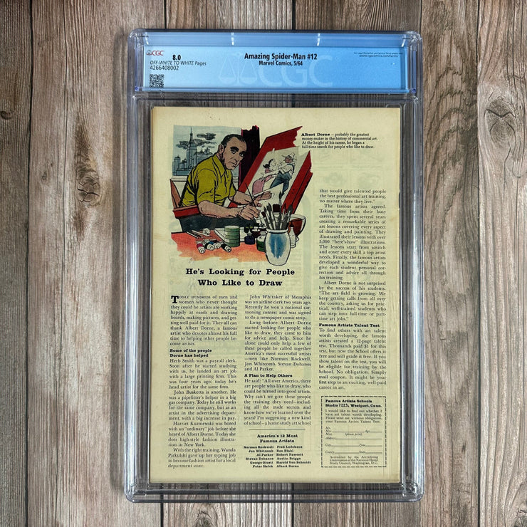 Bry's Comics *B0X3 Amazing Spider-Man #12 CGC 8.0 3rd Appearance of Dr. Octopus