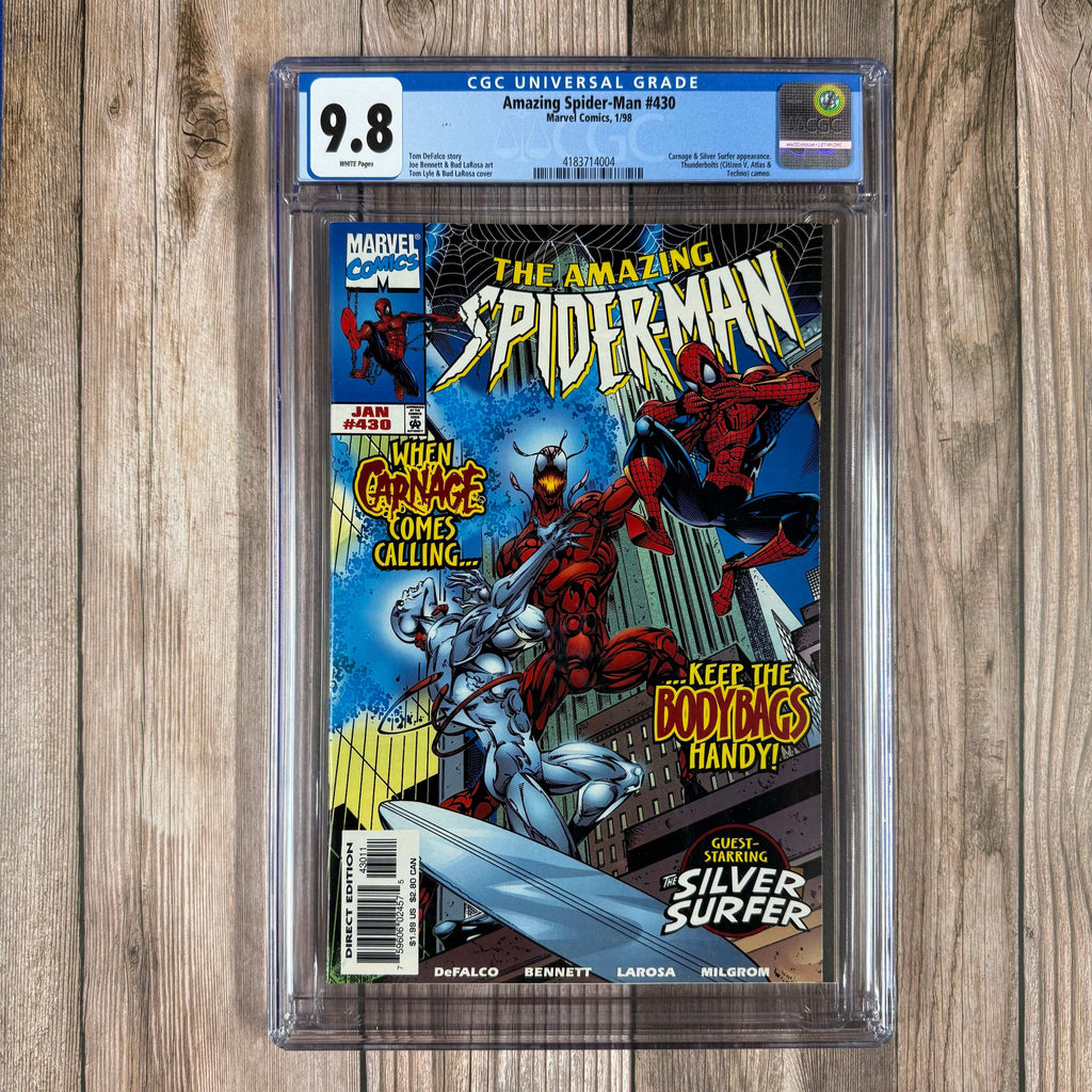 Bry's Comics *B0X3 Amazing Spider-Man #430 CGC 9.8 WP 1st appearance of Carnage Cosmic, the Carnage symbiote bonds with Silver Surfer