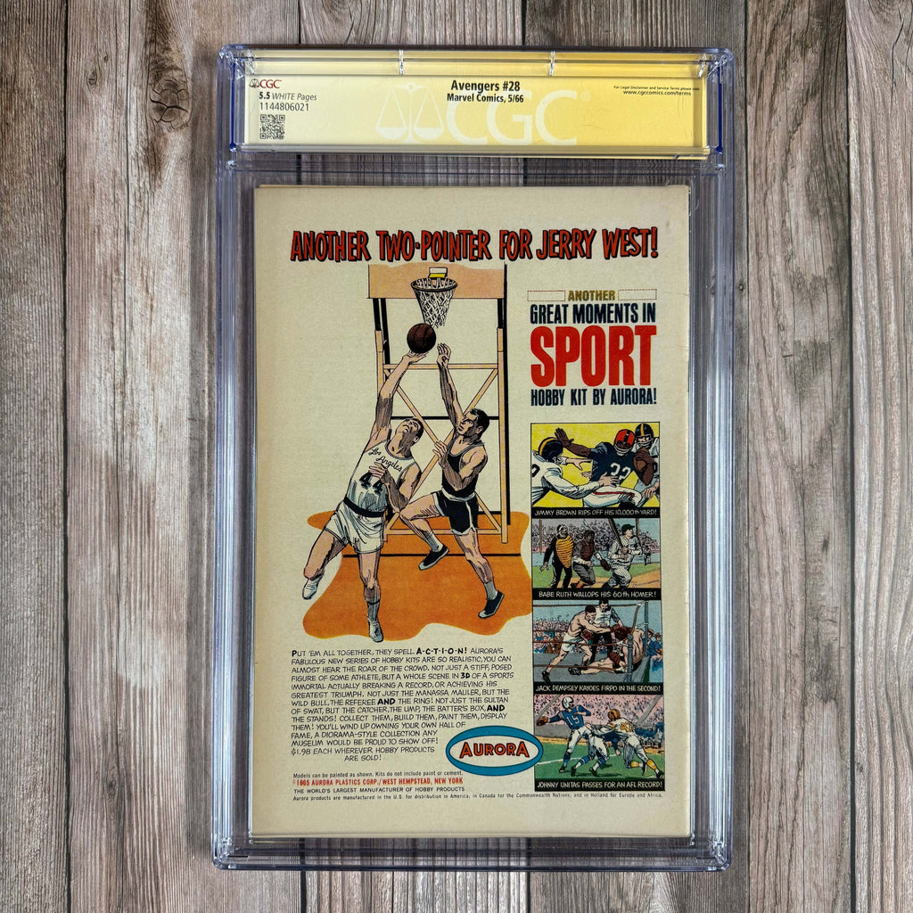 Bry's Comics *B0X3 Avengers #28 CGC 5.5 WP SS Signed by Stan Lee 1st appearance of the Collector, Giant-Man becomes Goliath (cert:6021)