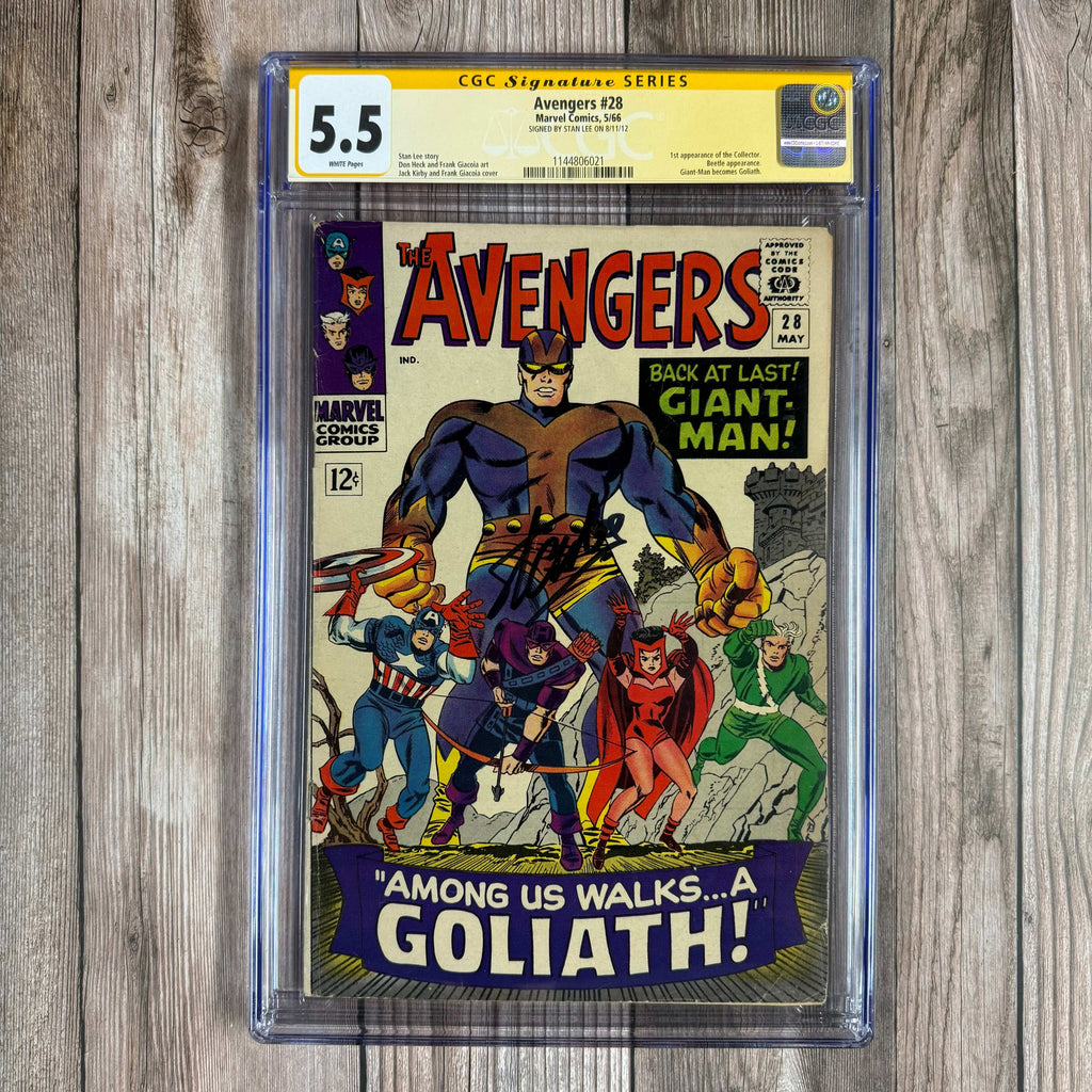 Bry's Comics *B0X3 Avengers #28 CGC 5.5 WP SS Signed by Stan Lee 1st appearance of the Collector, Giant-Man becomes Goliath (cert:6021)