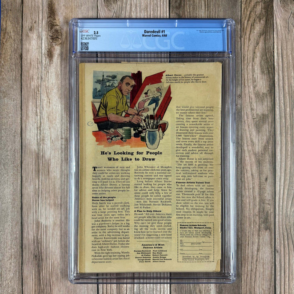 Bry's Comics *B0X3 Daredevil #1 CGC 2.5 1st appearance and origin of Daredevil (Matt Murdock), 1st appearance of Foggy Nelson and Karen Page