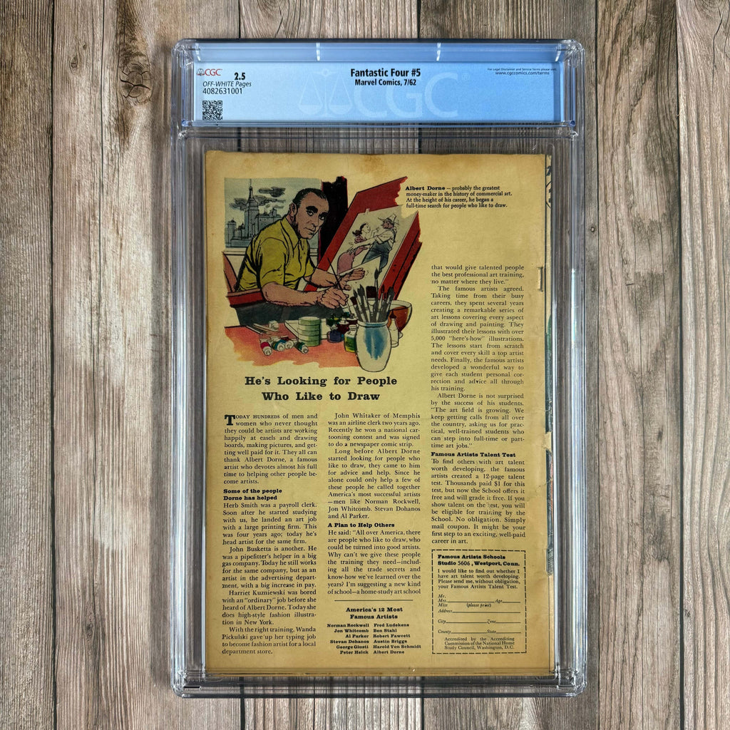 Bry's Comics *B0X3 Fantastic Four #5 CGC 2.5 1st appearance and origin of Doctor Doom, 1st appearance of a Doombot