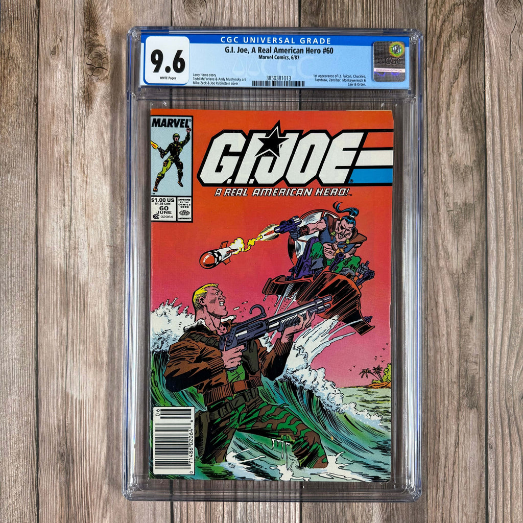 Bry's Comics *B0X3 G.I. Joe: A Real American Hero #60 CGC 9.6 WP 1st appearance of Lt. Falcon, Chuckles, Fast Draw, Law & Order, Iceberg, Monkeywrench, Zanzibar, and Ice Viper, NEWSSTAND EDITION