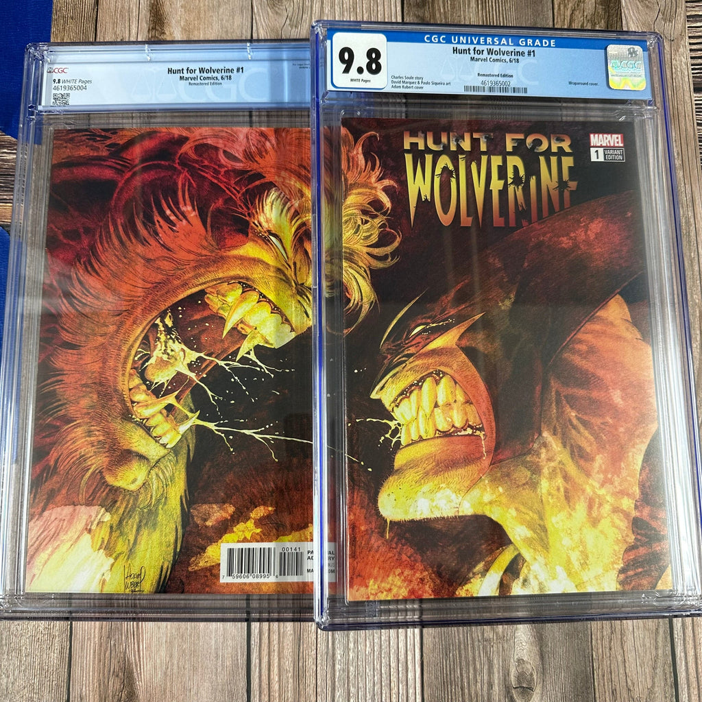 Bry's Comics *B0X3 Hunt For Wolverine #1 CGC 9.8 WP 1:500 Variant Wraparound Sketch Cover by Adam Kubert, 'Remastered' Edition