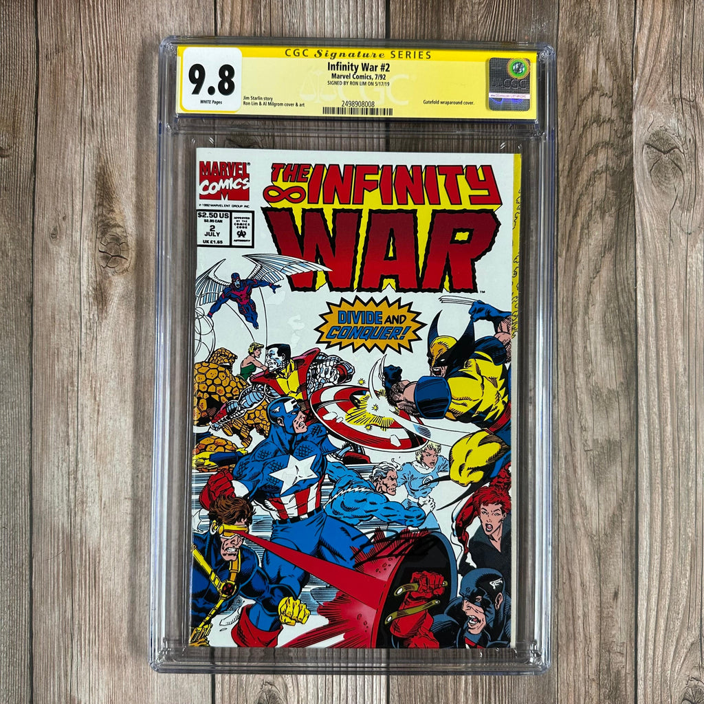 Bry's Comics *B0X3 Infinity War #2 CGC 9.8 WP SS Signed by Ron Lim, 1st Cameo Appearance of the Goddess, Gatefold Wraparound Cover (cert:8008)