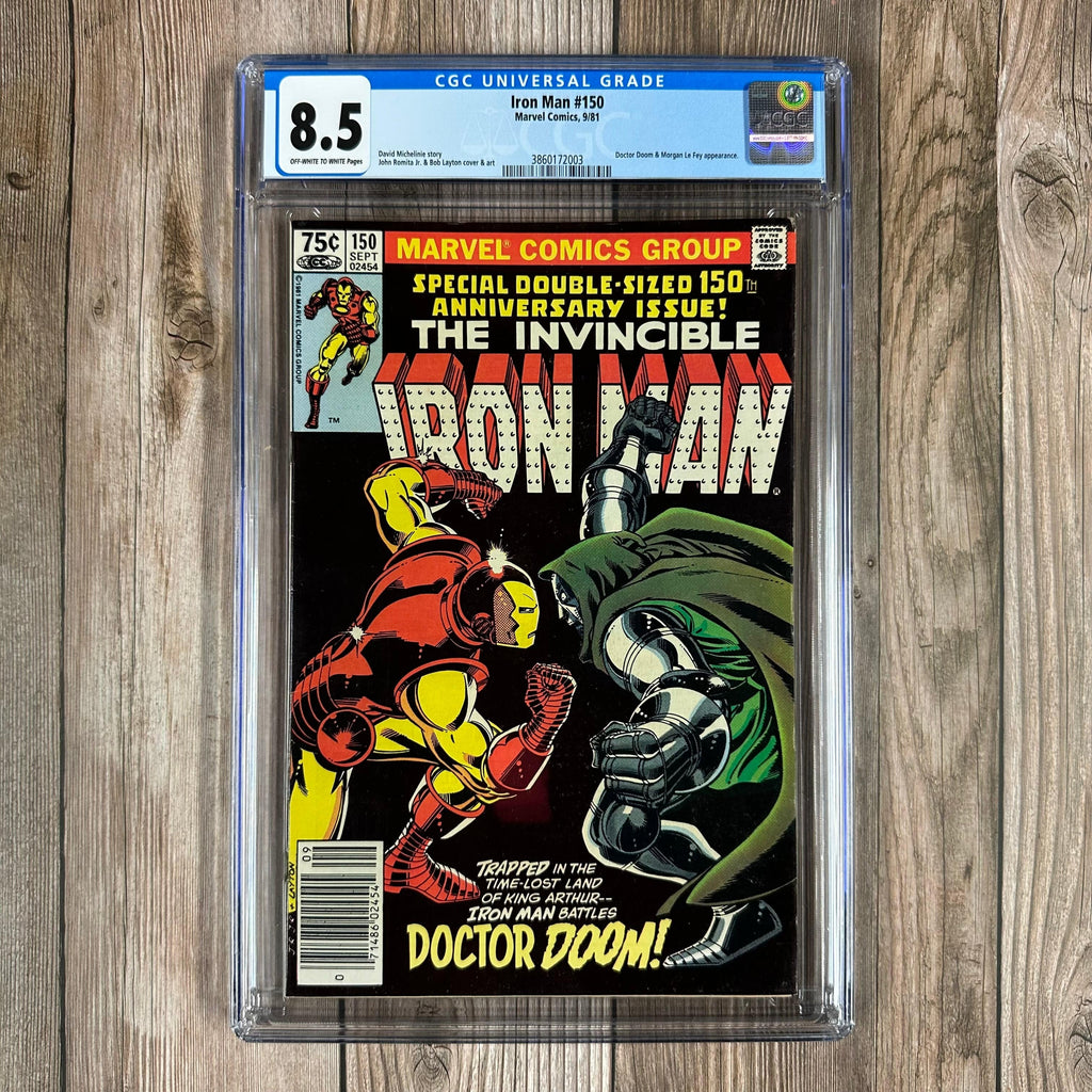Bry's Comics *B0X3 Iron Man #150 CGC 8.5 Iron Man vs Doctor Doom, ICONIC cover art by John Romita Jr., NEWSSTAND EDITION