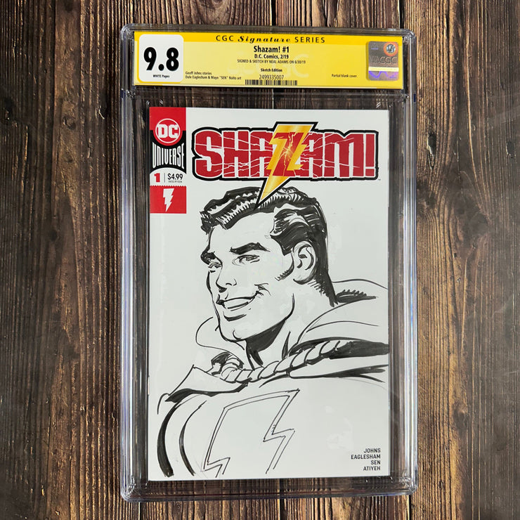 Bry's Comics *B0X3 Shazam! #1 CGC 9.8 WP Sketch Edition, SS Signed and Sketch by Neal Adams, 1st DC appearance of Captain Marvel; Origin retold