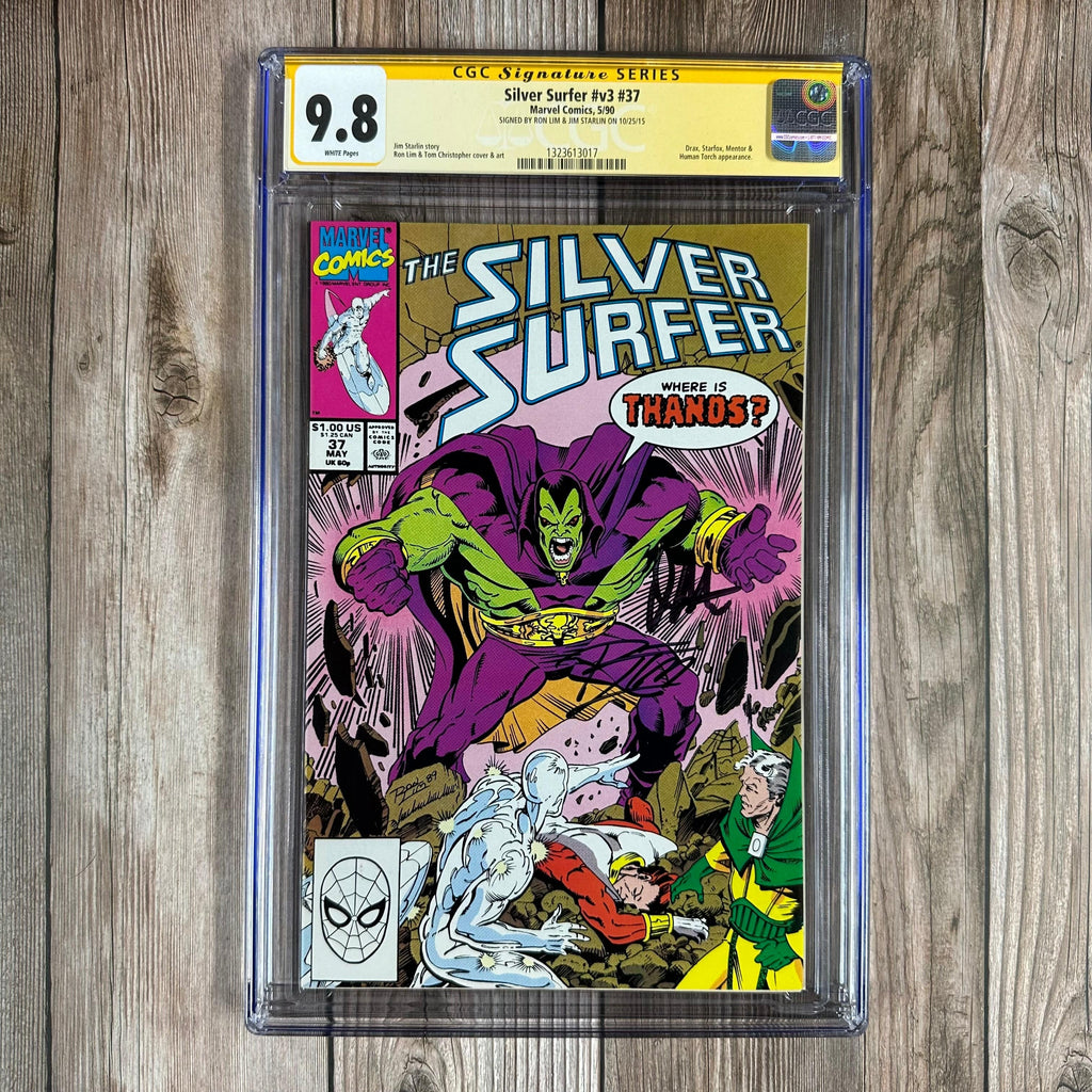 Bry's Comics *B0X3 Silver Surfer #37 CGC 9.8 WP SS Signed by Ron Lim & Jim Starlin (cert:3017)