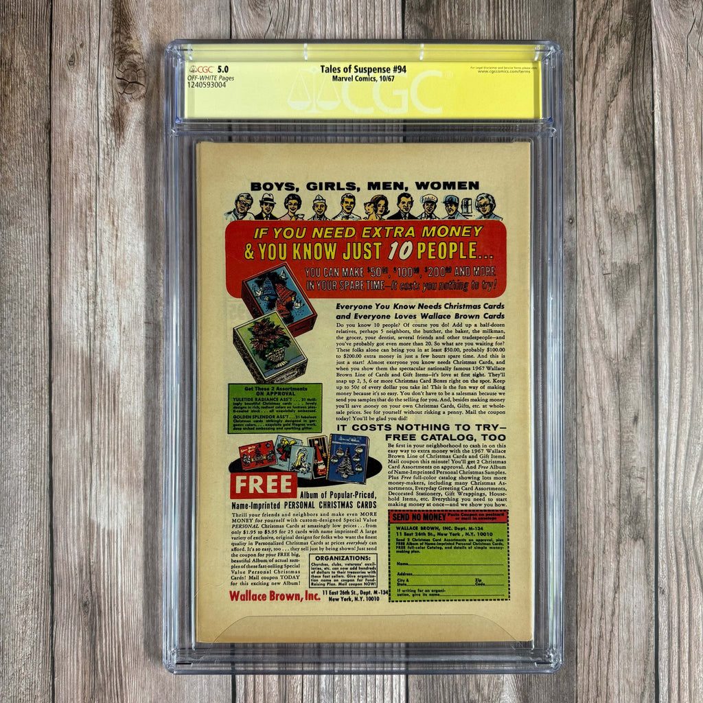 Bry's Comics *B0X3 Tales of Suspense #94 CGC 5.0 SS Signed by Joe Sinnott, 1st appearance of M.O.D.O.K. (George Tarleton), Titanium Man appearance (cert:3004)