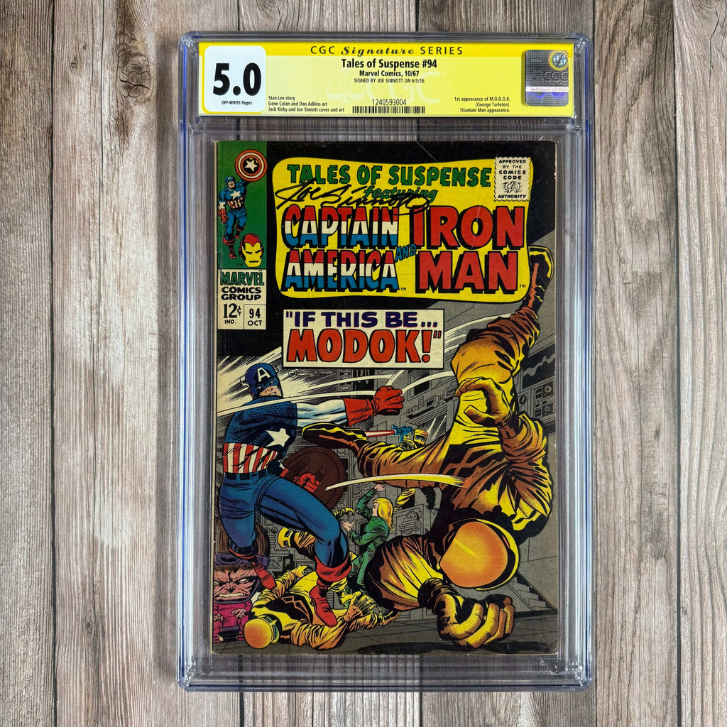 Bry's Comics *B0X3 Tales of Suspense #94 CGC 5.0 SS Signed by Joe Sinnott, 1st appearance of M.O.D.O.K. (George Tarleton), Titanium Man appearance (cert:3004)