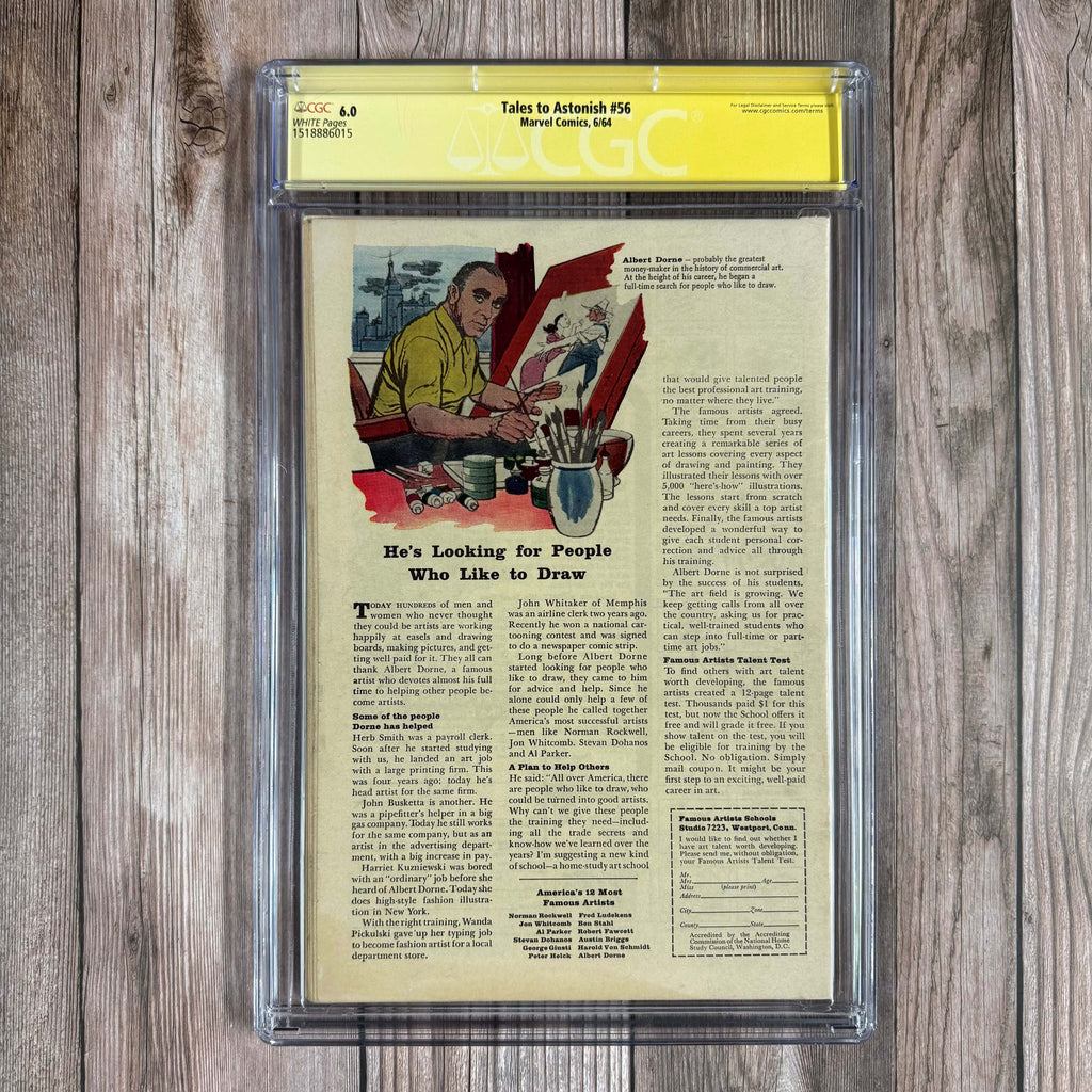Bry's Comics *B0X3 Tales to Astonish #56 CGC 6.0 WP SS Signed by Stan Lee 1st appearance of the Magician (cert:6015)