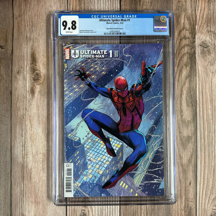 Bry's Comics * B0X3 Ultimate Spider-Man #1 CGC 9.8 WP Checchetto Variant Cover B, Premiere issue & 1st appearance of Richard Parker II