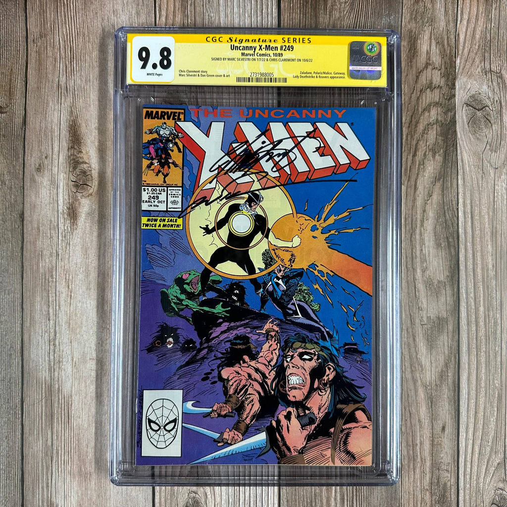 Bry's Comics *B0X3 Uncanny X-Men #249 CGC 9.8 WP SS Signed by Marc Silvestri & Chris Claremont, 1st Appearance of Whiteout  (cert:8005)