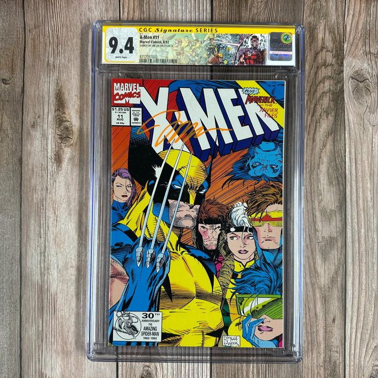 Bry's Comics *B0X3 X-Men #11 CGC 9.4 WP Custom Label, SS Signed by Jim Lee,  Iconic Jim Lee Cover