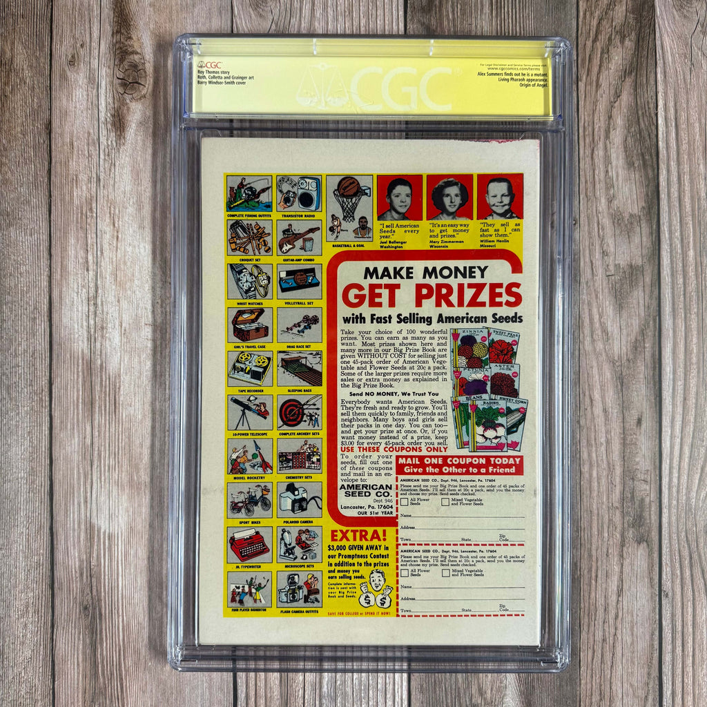 Bry's Comics *B0X3 X-Men #55 CGC 9.4 WP Custom Label, SS Signed by Stan Lee & Roy Thomas, Origin of Angel as the Avenging Angel (cert:1008)