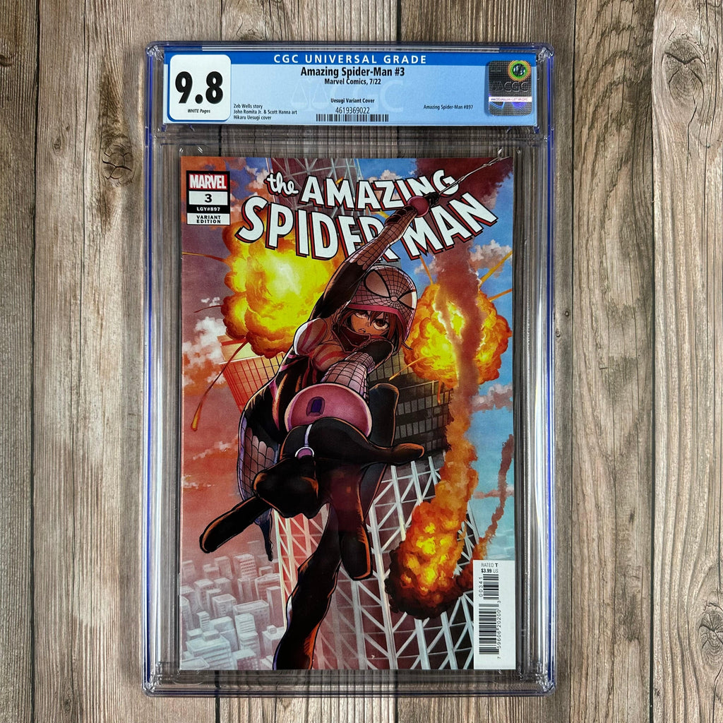 Bry's Comics *B0X4 Amazing Spider-Man #3 CGC 9.8 WP 1:100 Variant Cover by Hikaru Uesugi featuring Sakura-Spider