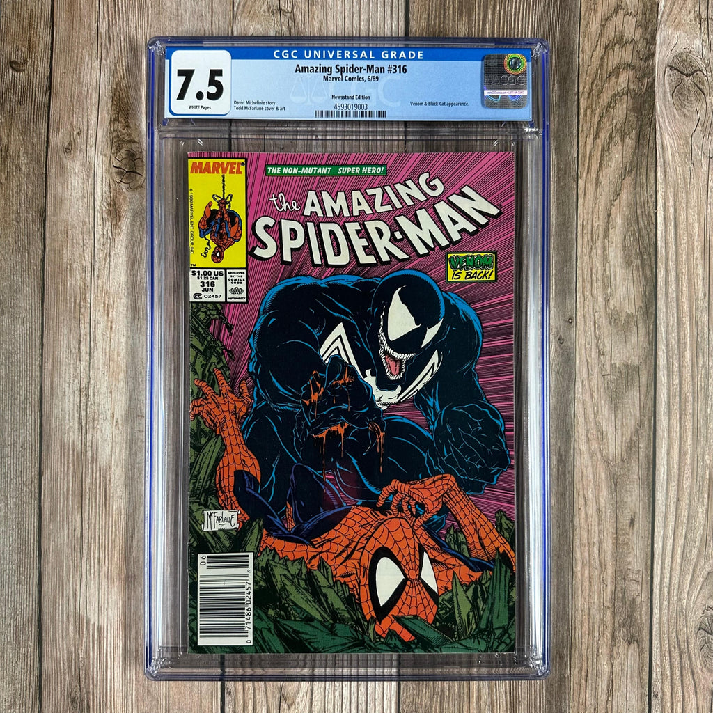 Bry's Comics *B0X4 Amazing Spider-Man #316 CGC 7.5 WP 3rd appearance of Venom, 1st full cover appearance of Venom, NEWSSTAND EDITION