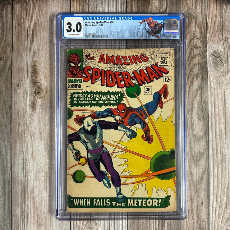 Bry's Comics * B0X4 Amazing Spider-Man #36 CGC 3.0 Custom Label, 1st appearance of the Looter, later becomes Meteor Man