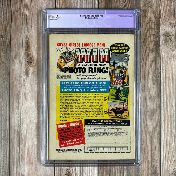 Bry's Comics *B0X4 Brave and the Bold, The #34 CGC 3.5 Restored Grade (Slight C-1) 1st appearance of Hawkman & Hawkgirl (Silver Age)