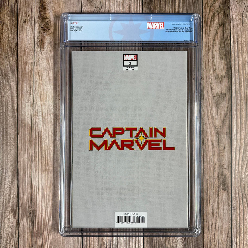 Bry's Comics *B0X4 Captain Marvel #1 CGC 9.8 WP Custom Label, 1:25 Variant Cover by Adam Hughes 1st appearance of Ripley Ryan (later becomes Star)