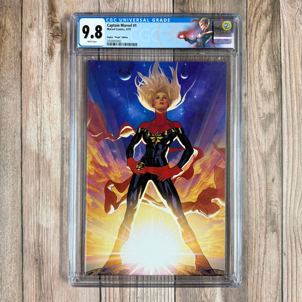 Bry's Comics *B0X4 Captain Marvel #1 CGC 9.8 WP Custom Label, 1:25 Variant Cover by Adam Hughes 1st appearance of Ripley Ryan (later becomes Star)
