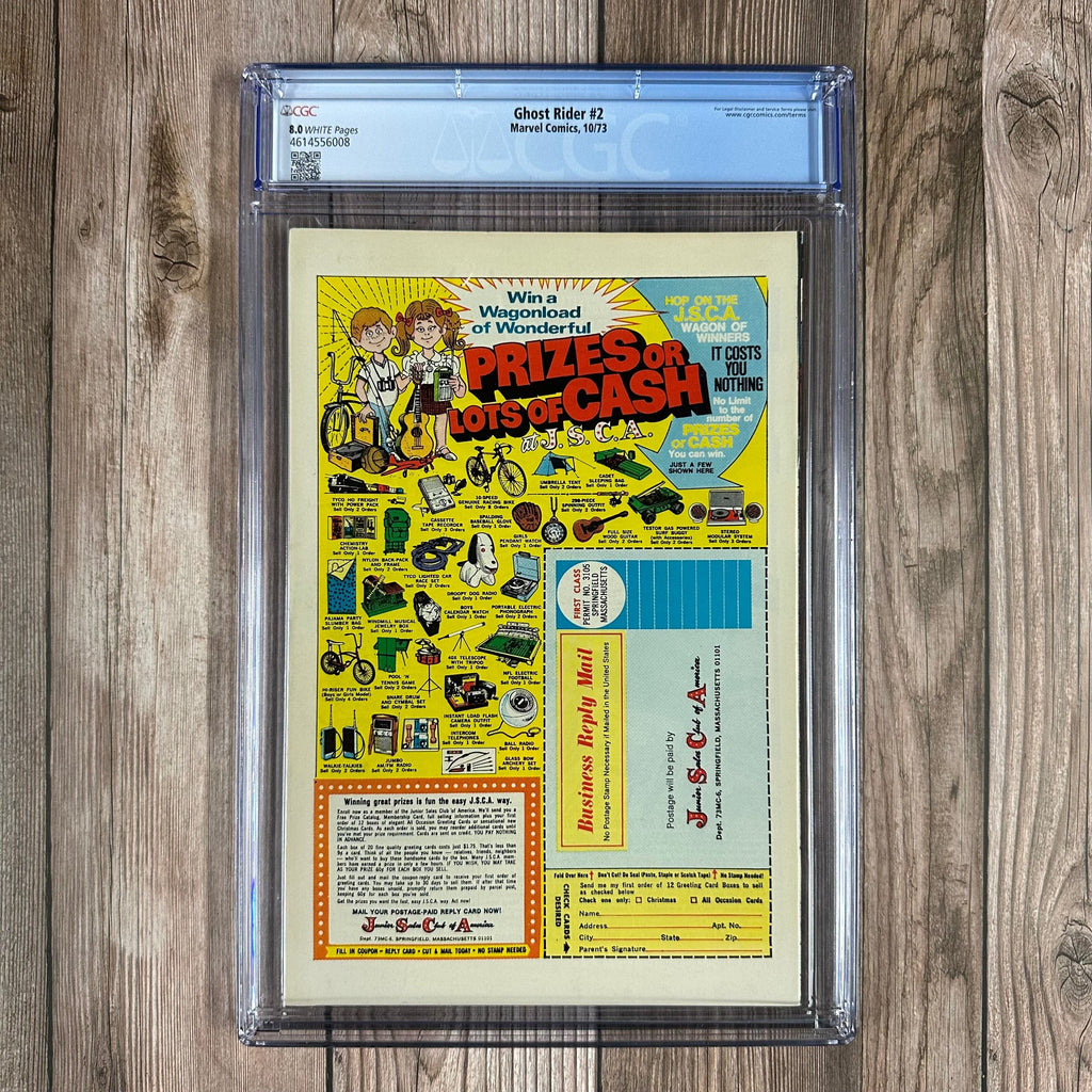 Bry's Comics *B0X4 Ghost Rider #2 CGC 8.0 WP 2nd cameo appearance of Son of Satan (Daimon Hellstrom)