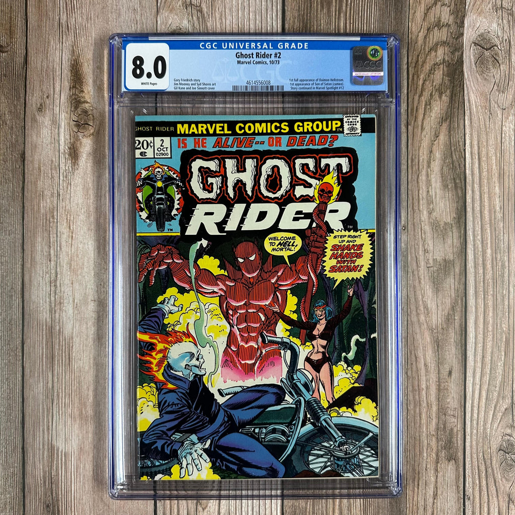Bry's Comics *B0X4 Ghost Rider #2 CGC 8.0 WP 2nd cameo appearance of Son of Satan (Daimon Hellstrom)