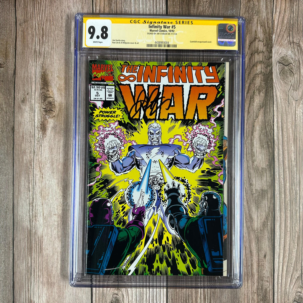 Bry's Comics *B0X4 Infinity War #5 CGC 9.8 WP SS Signed by Jim Starlin, Gatefold Wraparound Cover  (cert:93004)