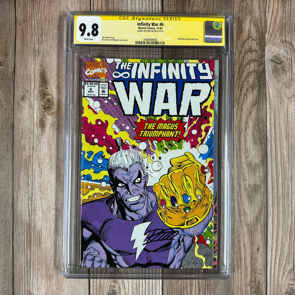 Bry's Comics *B0X4 Infinity War #6 CGC 9.8 WP SS Signed by Ron Lim, 2nd Cameo Appearance of the Goddess, Gatefold Wraparound Cover  (cert:8004)