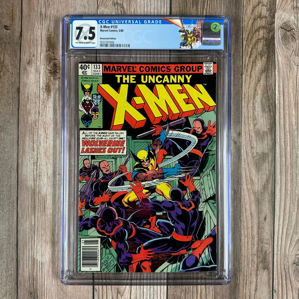 Bry's Comics *B0X4 Uncanny X-Men #133 CGC 7.5 Custom Label, 1st solo Wolverine cover, Dark Phoenix Saga Part 5, Wolverine’s healing power confirmed, NEWSSTAND EDITION