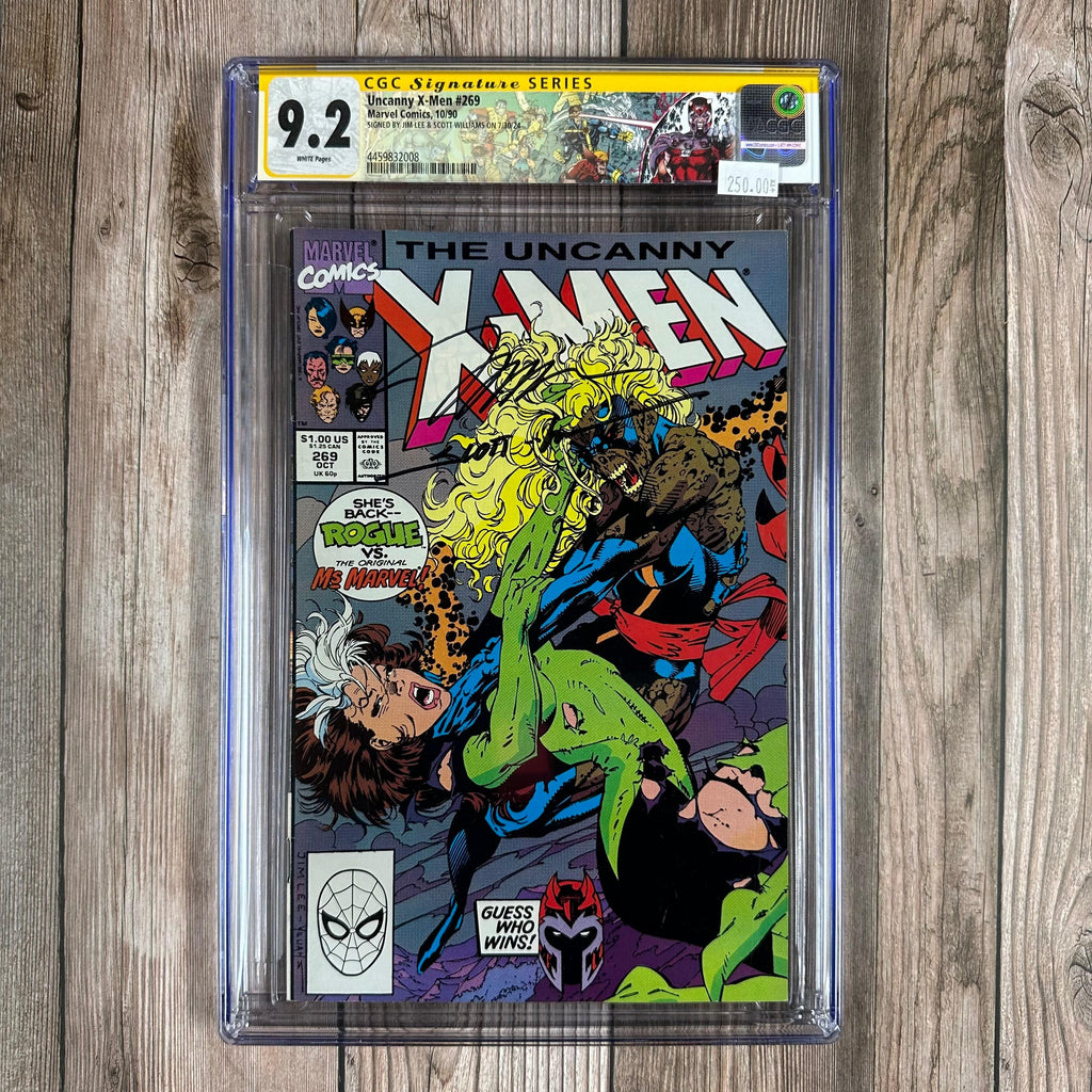 Bry's Comics *B0X4 Uncanny X-Men #269 CGC 9.2 WP Custom Label, SS Signed by Jim Lee & Scott Williams Debut of Rogue’s Savage Land costume (cert:2008)
