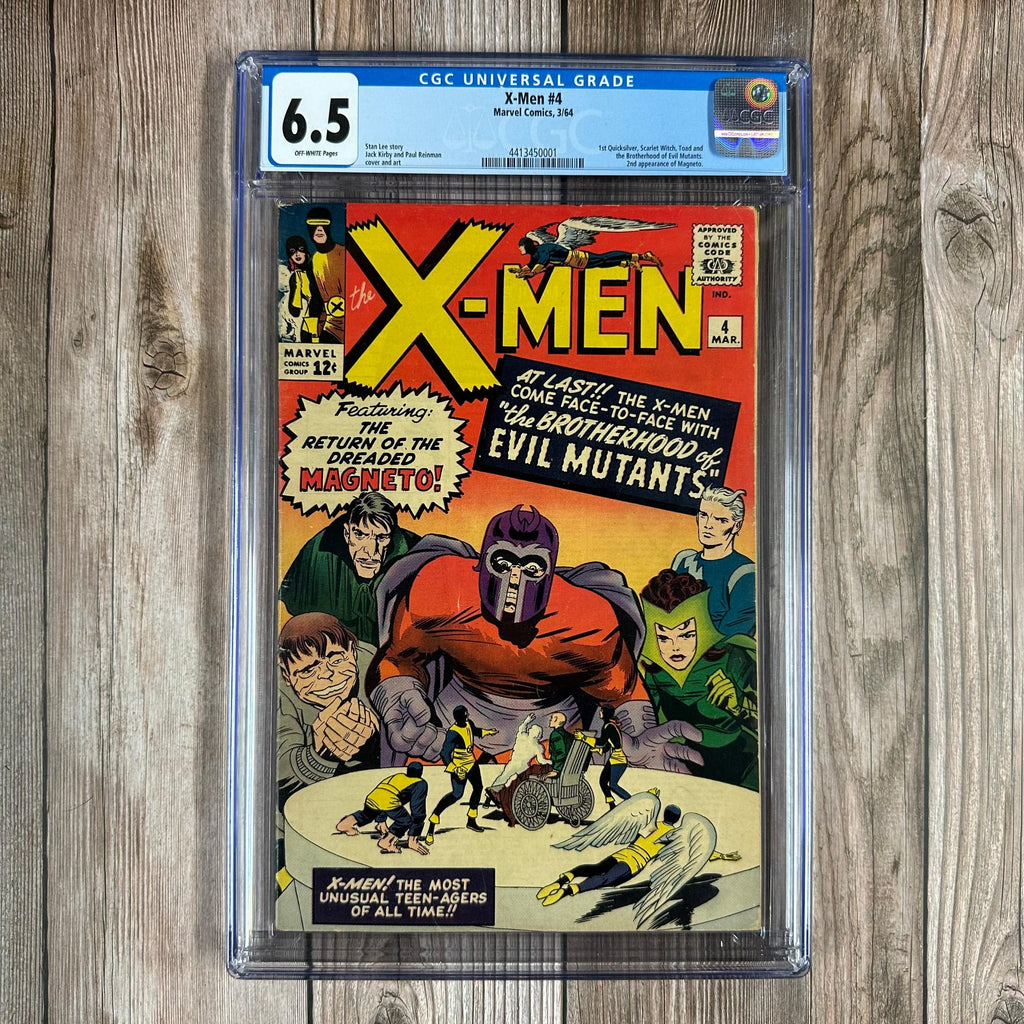 Bry's Comics *B0X4 Uncanny X-Men #4 CGC 6.5 1st Appearance of Scarlet Witch, Quicksilver, Toad, Mastermind; 1st Team Appearance of the Brotherhood of Evil Mutants; 2nd Appearance of Magneto