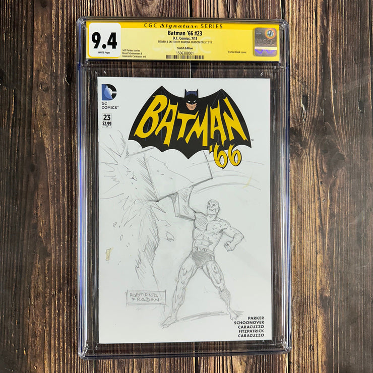 Bry's Comics *B0X5 Batman '66 #23 CGC 9.4 WP Partial Blank Sketch Edition, SS Signed and Sketch by Ramona Fradon