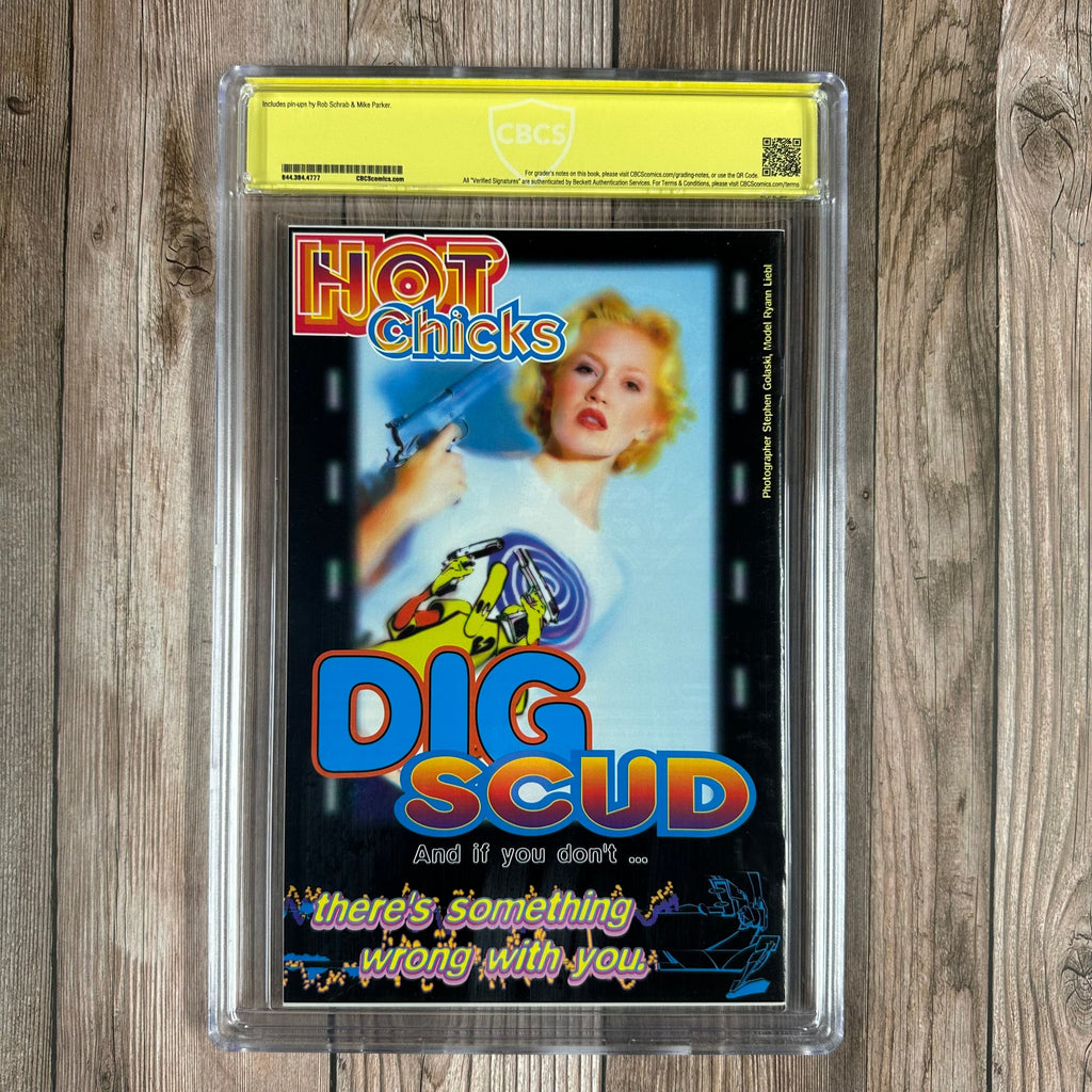 Bry's Comics *B0X5 Scud: The Disposable Assassin #9 CBCS 9.4 WP Verified Signature of Rob Schrab 1st action figure cover