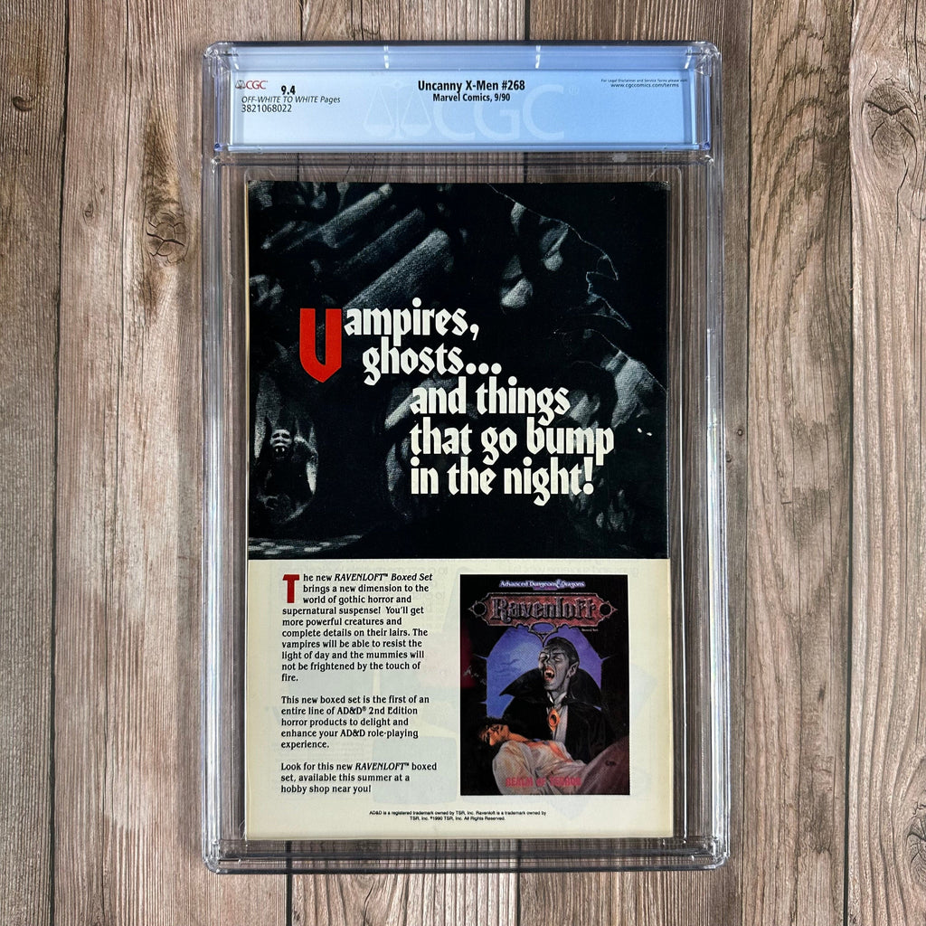 Bry's Comics *B0X5 Uncanny X-Men #268 CGC 9.4 ICONIC Jim Lee cover, Wolverine/Black Widow/Captain America WWII connection, Origin of first Wolverine & Captain America meeting