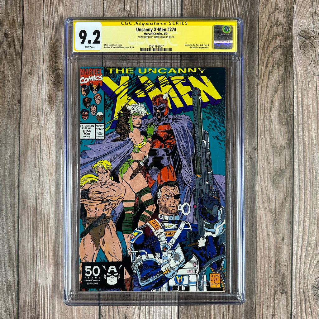 Bry's Comics *B0X5 Uncanny X-Men #274 CGC 9.2 WP SS Signed by Chris Claremont, 1st cover appearance of Rogue in Savage Land design (cert:9007)