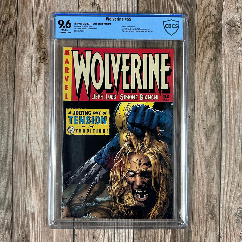 Bry's Comics *B0X5 Wolverine #55 CBCS 9.6 WP Greg Land Variant cover, homage to Crime SuspenStories #22