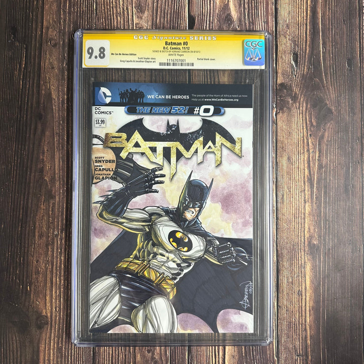 Bry's Comics Batman #0  CGC 9.8 WP, Signature Series, Signed and sketch by Adriano Carreon