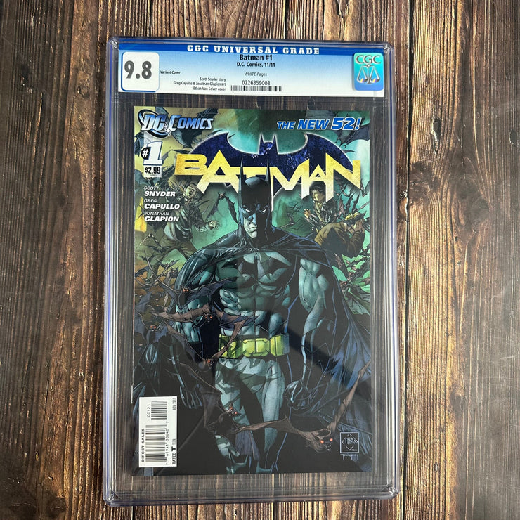 Bry's Comics Batman #1 CGC 9.8 WP Variant cover art by Ethan Van Sciver,  Premiere Issue of The New 52 Batman Series